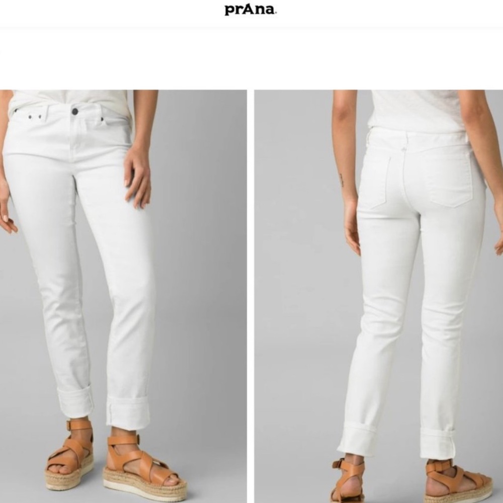 Prana Kara Low Rise White Fitted Jeans.  Size 4/27